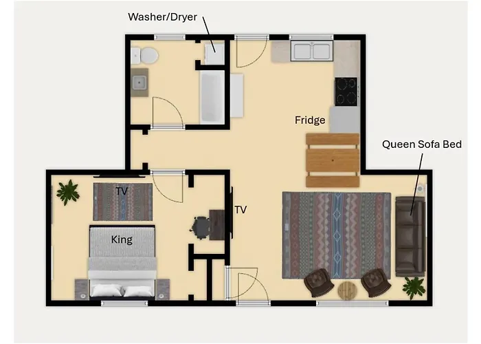 1bd, King, Brkfst, Large Tvs, Wd, Sleeps 4, Bbq